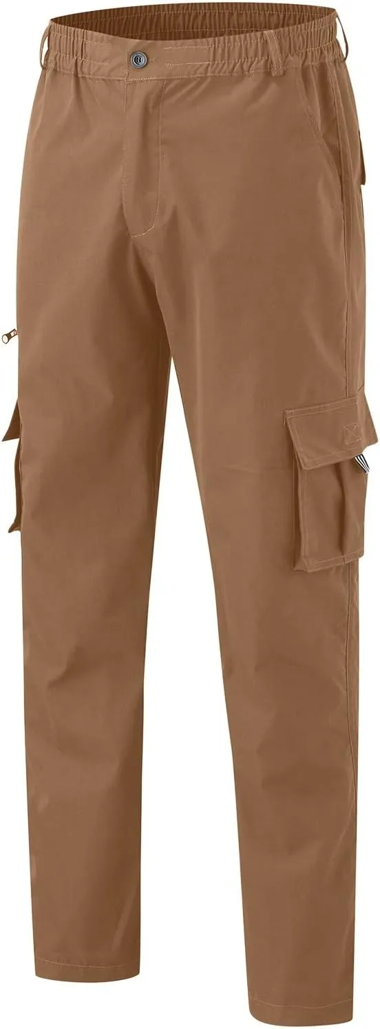 Men's Pant Casual Plus Size Joggers Gym Sweatpant Pockets Elasticated Stretch Waist Cargo Combat Work Pant