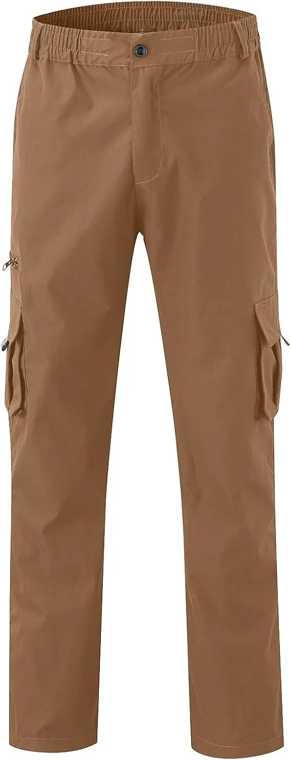 Men's Pant Casual Plus Size Joggers Gym Sweatpant Pockets Elasticated Stretch Waist Cargo Combat Work Pant