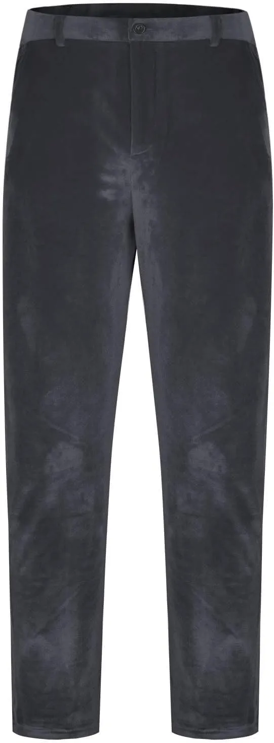 Men's Velvet Pants Slim Fit Party Dress Pants Velvet Trousers Elastic Waist Suit Pant Casual Soft Bottoms Solid Color