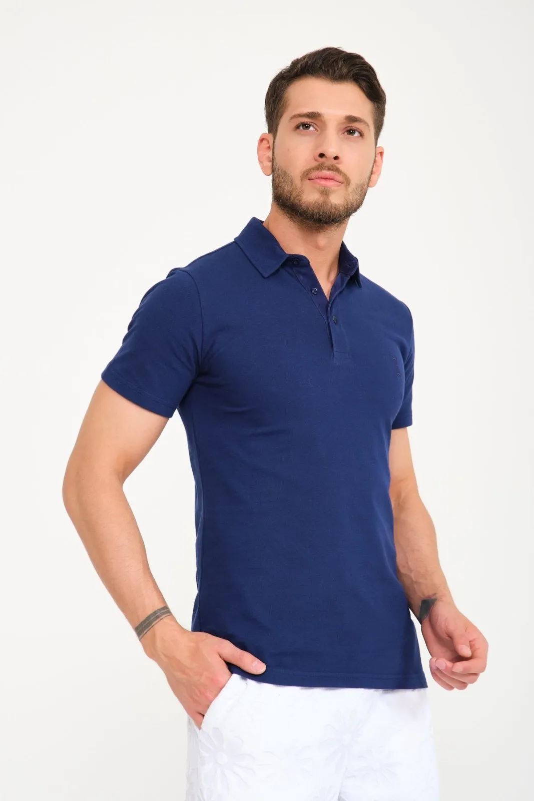 Midnight Blue Luxe Cotton Polo