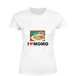 Mister Fab I Love Momos Women Round Neck printed T-Shirts
