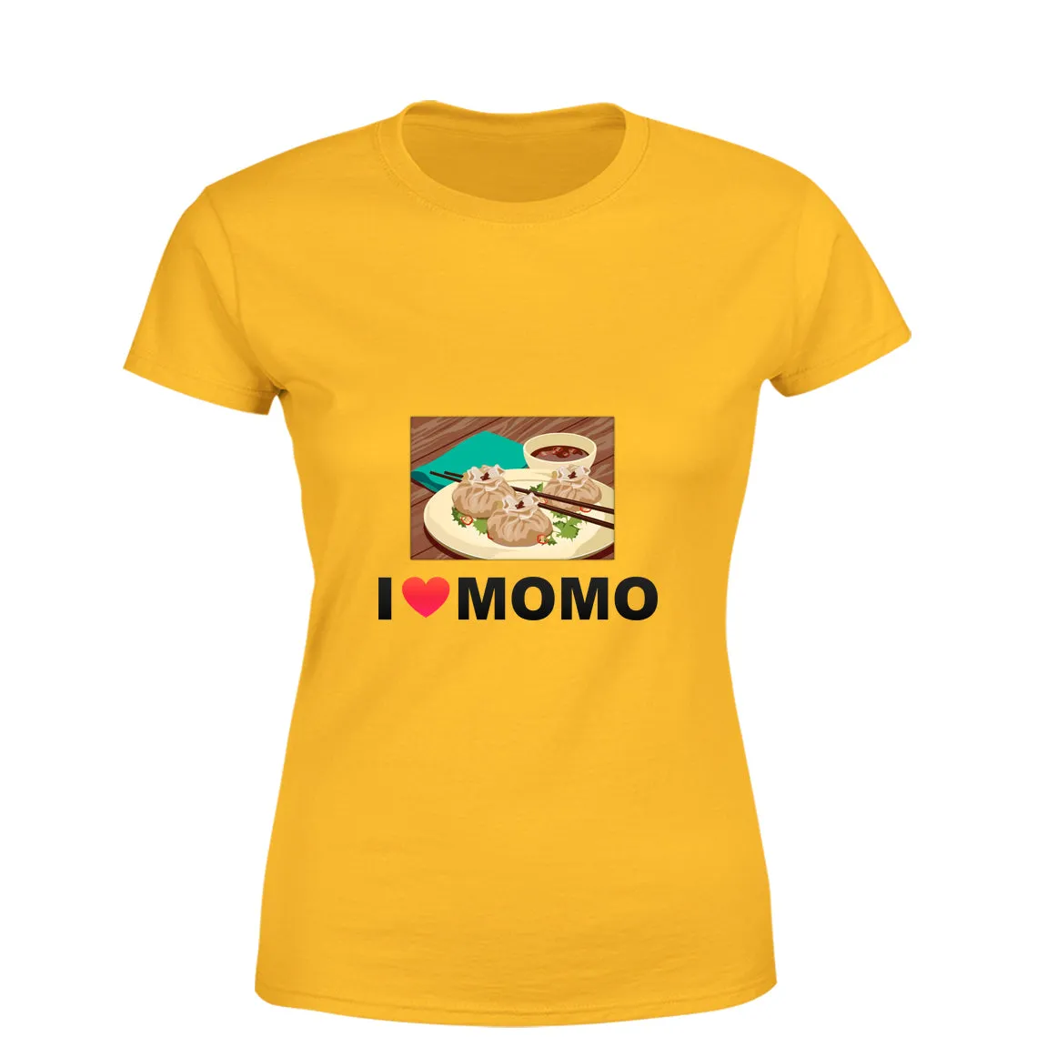 Mister Fab I Love Momos Women Round Neck printed T-Shirts