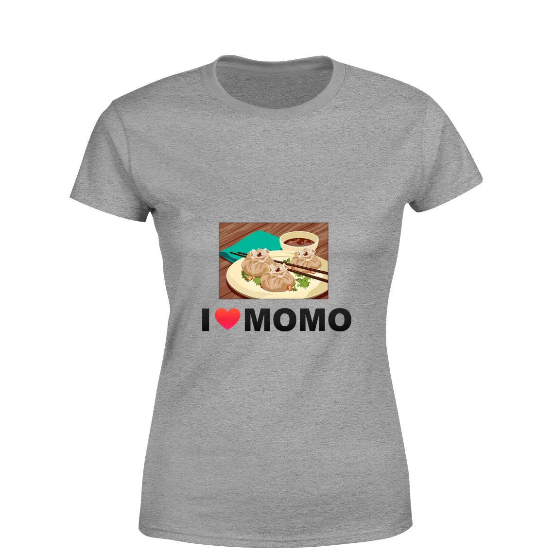 Mister Fab I Love Momos Women Round Neck printed T-Shirts