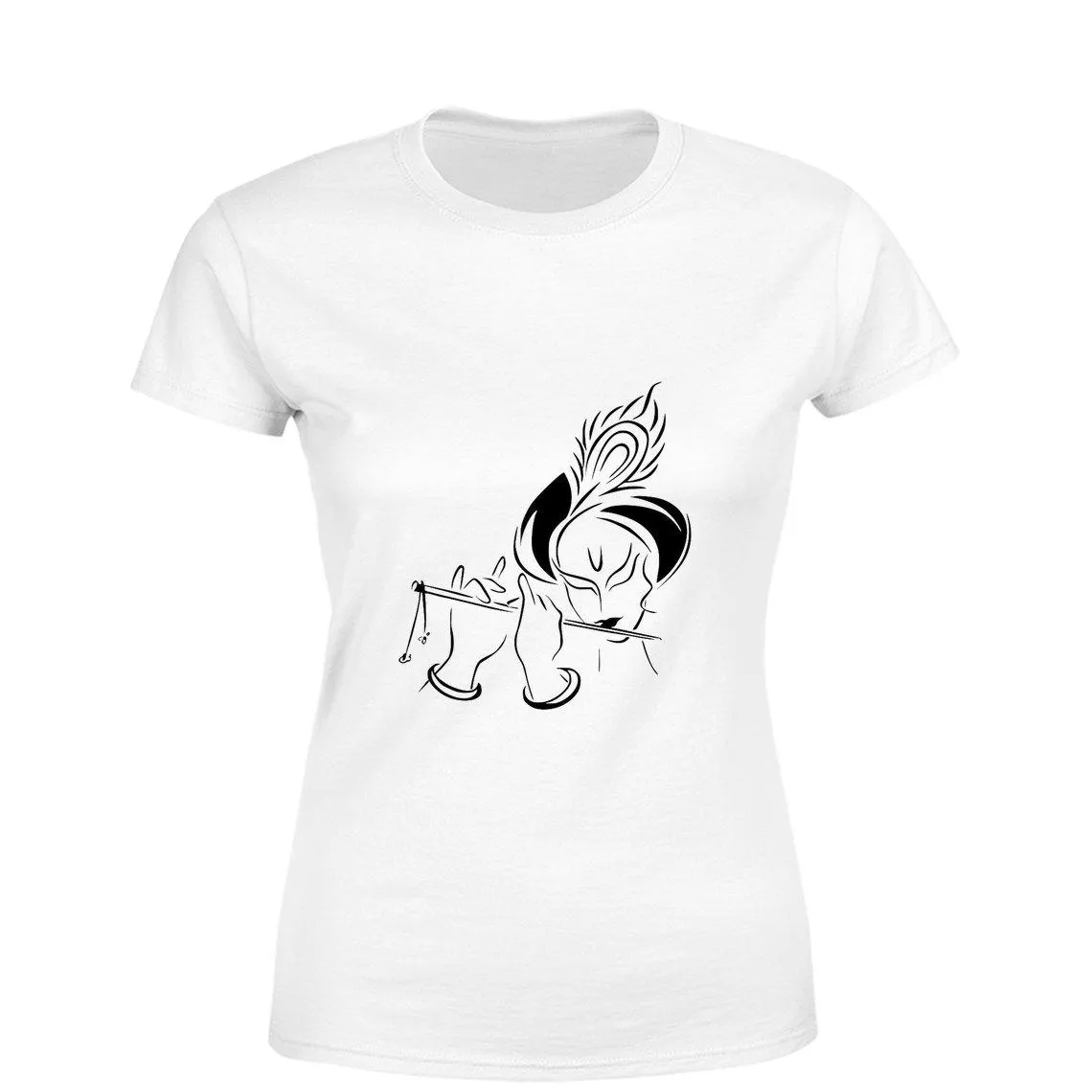 Mister Fab Krishna Women Round Neck printed T-Shirts