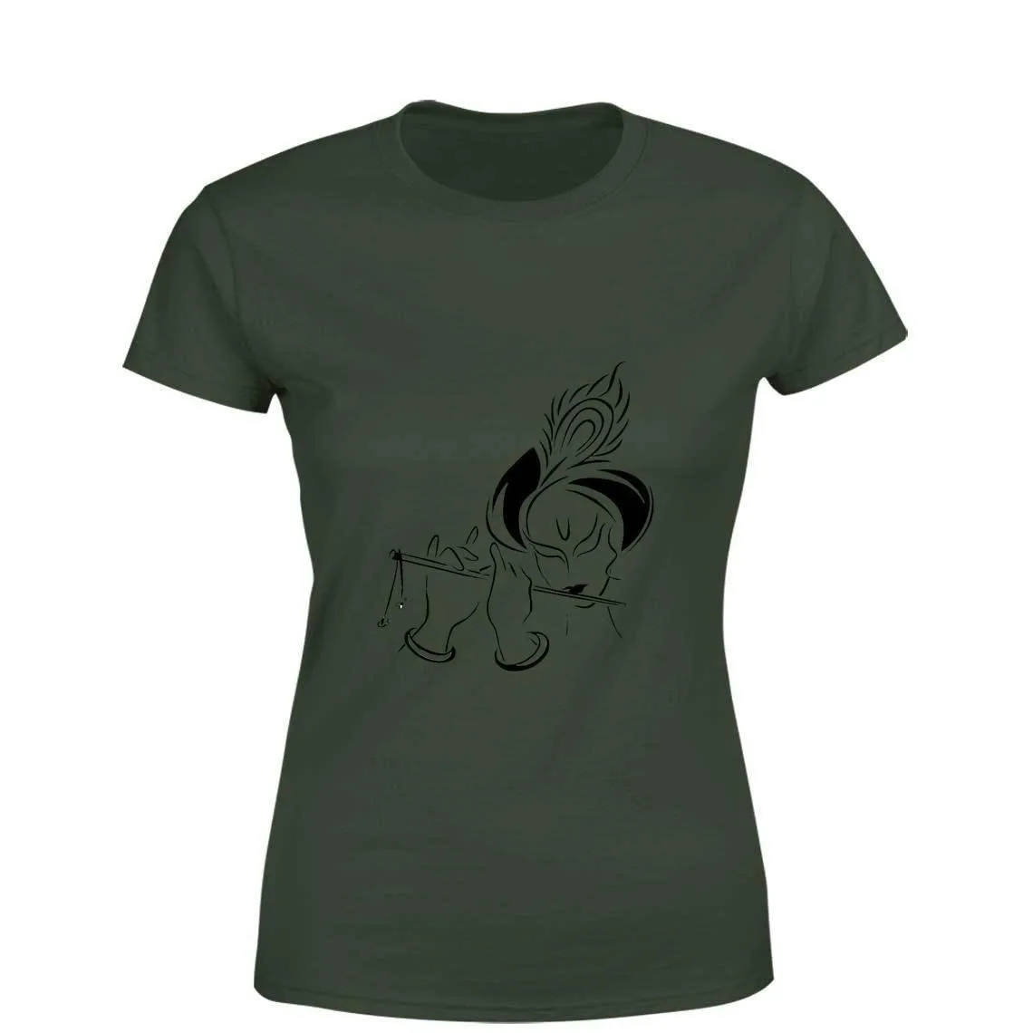 Mister Fab Krishna Women Round Neck printed T-Shirts