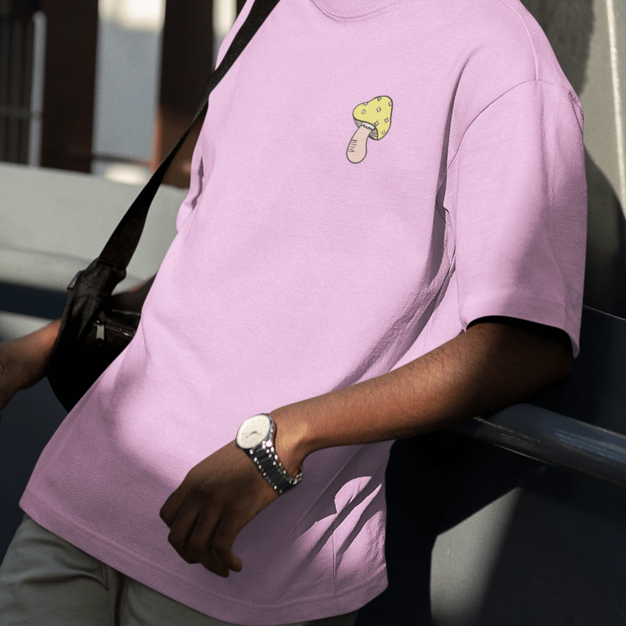 Mushroom Printed Back Oversized Unisex T-shirts