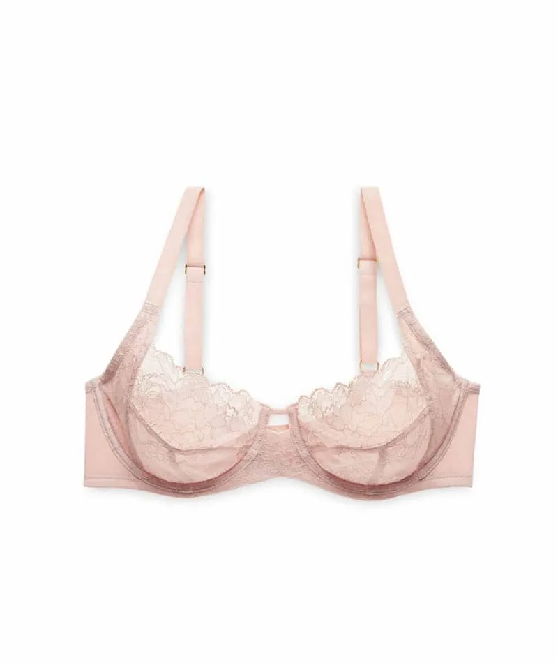 Natori Statement Supportive Full Figure Underwired Lace Bra - Cameo Rose/Cashmere