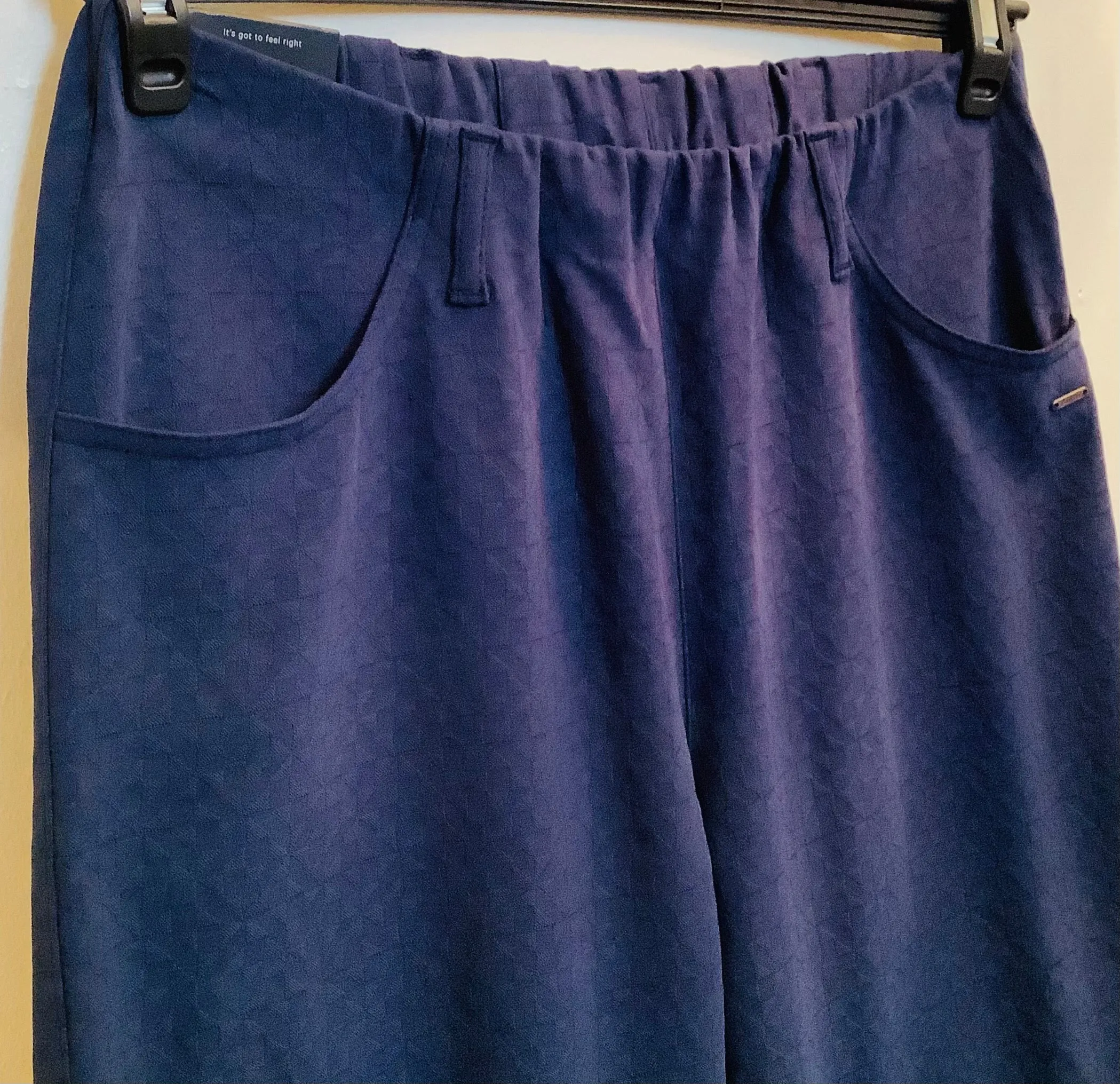 Navy Jacquard Trousers - Laurie