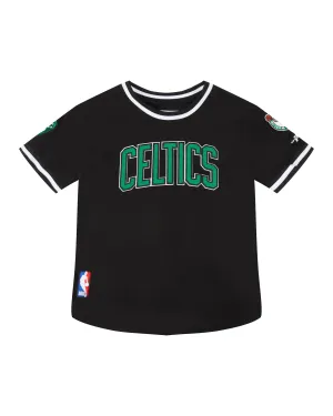 NBA BOSTON CELTICS CLASSIC TODDLER BOYS SHORT SLEEVE STRIPED RIB TEE (BLACK)