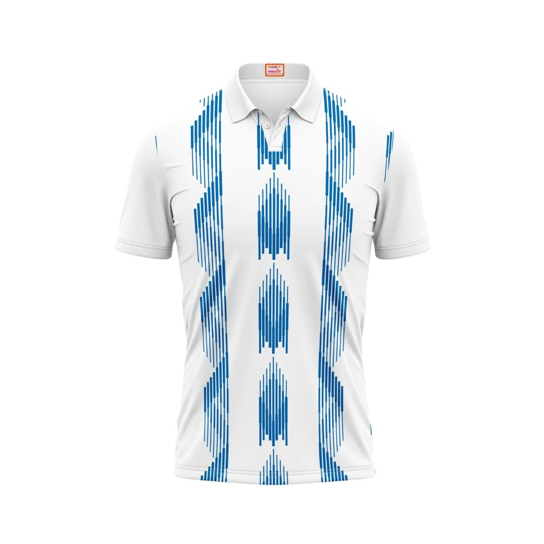 Next Print Customized Polo Neck White Jersey NPTS98