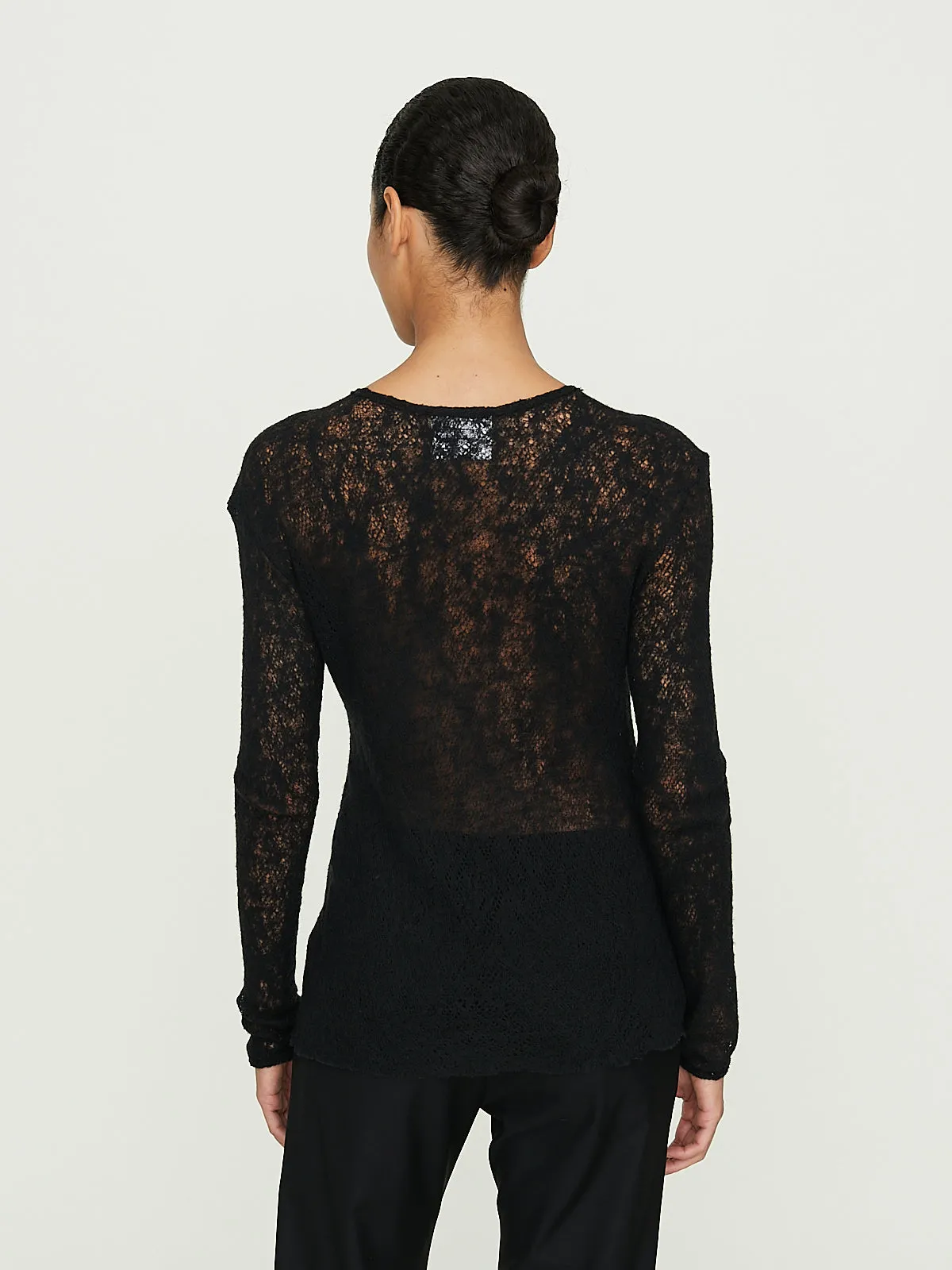 No. 292 Merino Wool Knitted Top in Black
