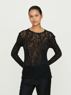 No. 292 Merino Wool Knitted Top in Black