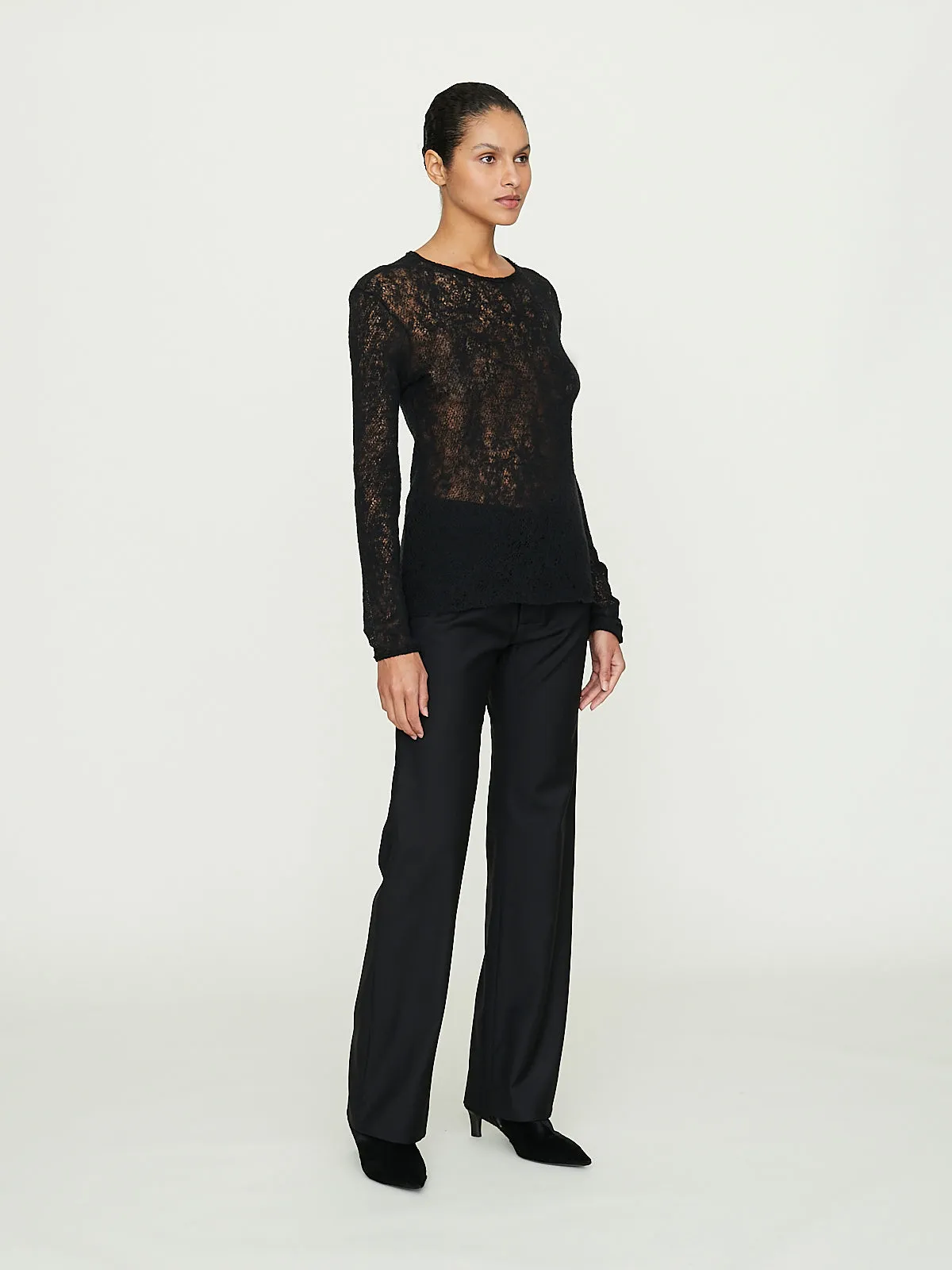 No. 292 Merino Wool Knitted Top in Black