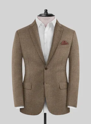 Noble Brown Wool Silk Linen Jacket