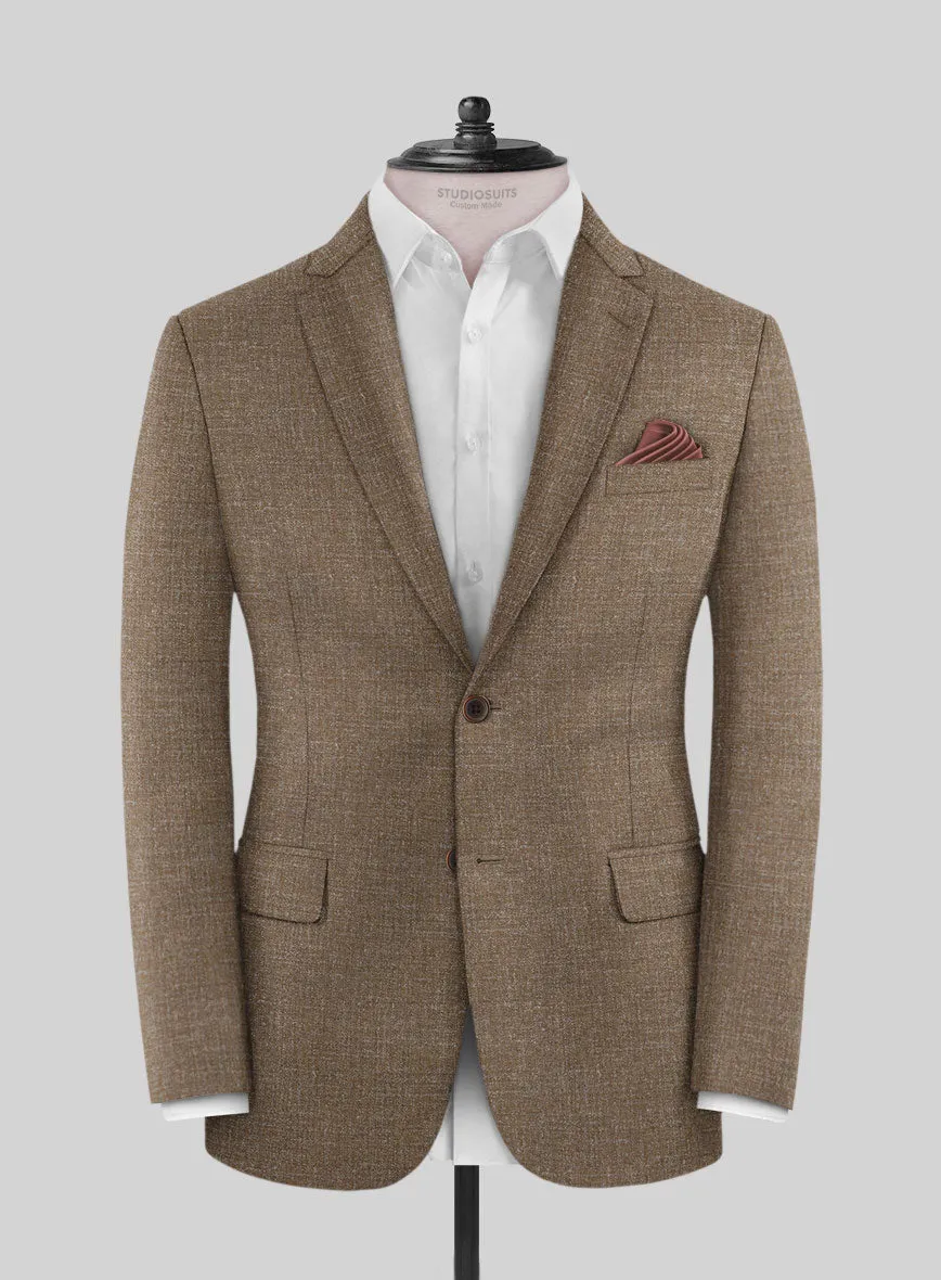 Noble Brown Wool Silk Linen Jacket