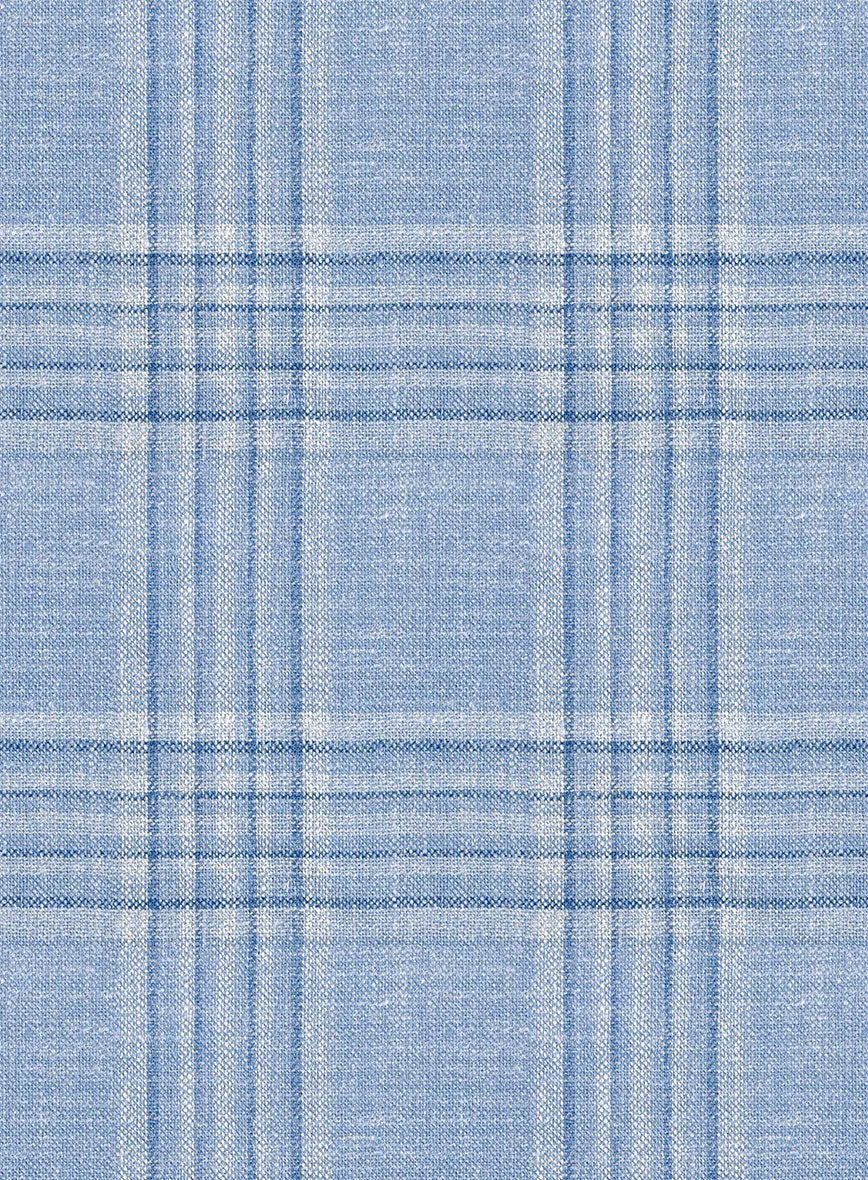 Noble Light Blue Wool Silk Linen Jacket