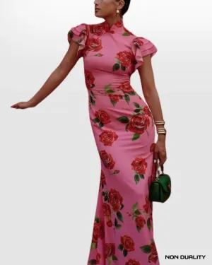 Non Duality | Elegant Rose Dress