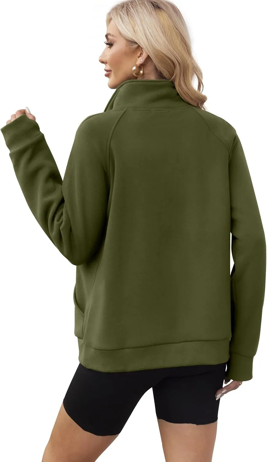 OFEEFAN Women's Full Zip Up Sweatshirt Oversized Fleece Jacket Trendy Hoodies Lightweight Coats with Pockets