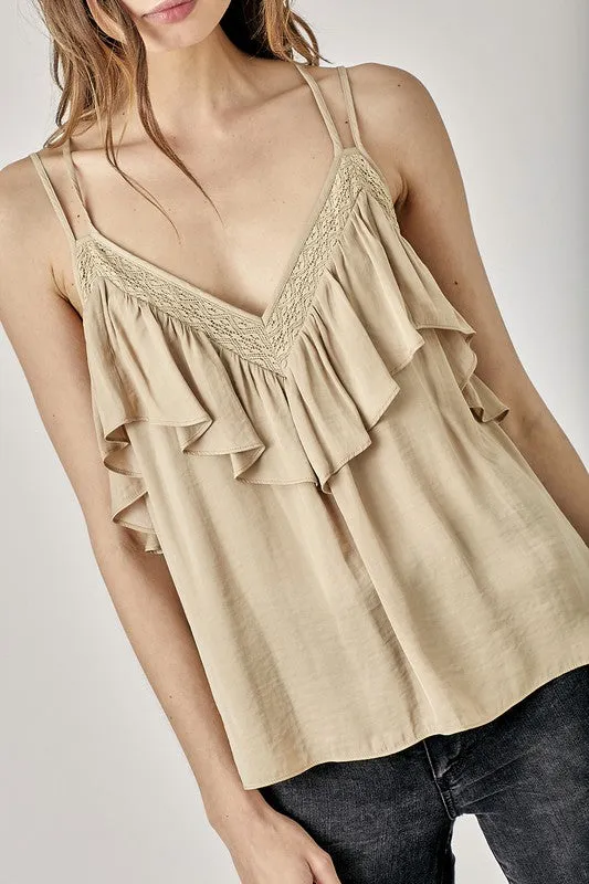 *Online Exclusive* Ruffle Cami Top (Multiple Colors)