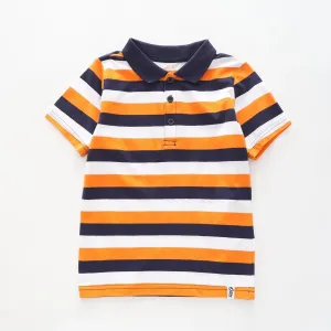 Orange Striped Polo Shirt