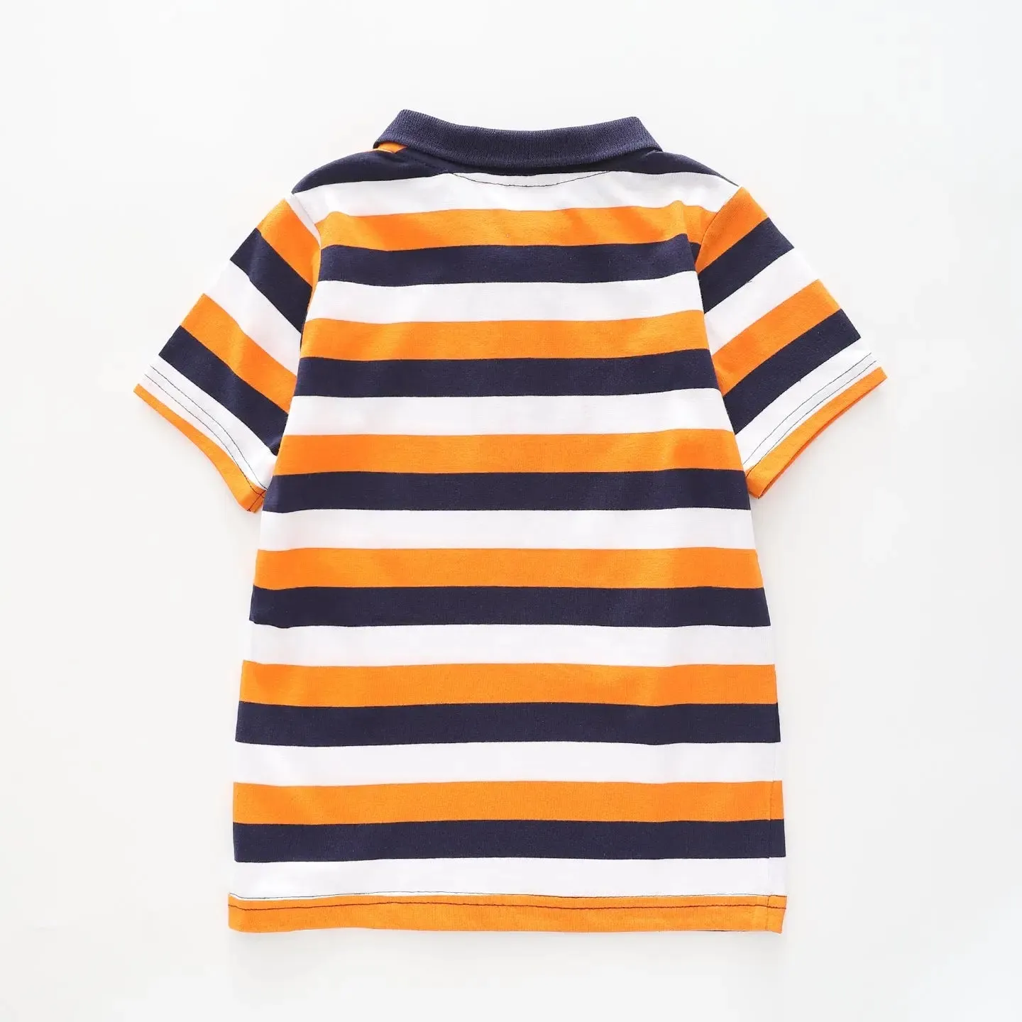 Orange Striped Polo Shirt