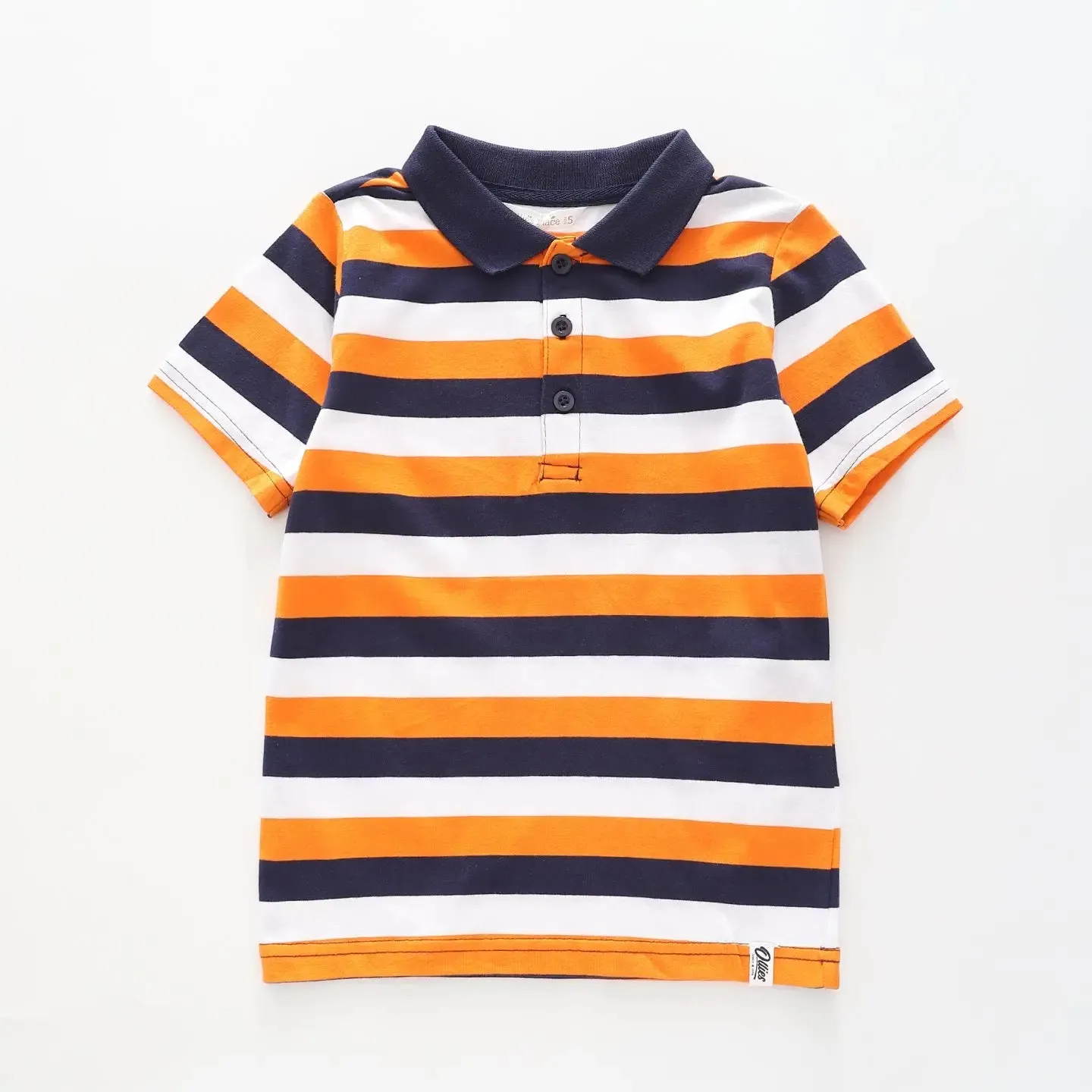 Orange Striped Polo Shirt