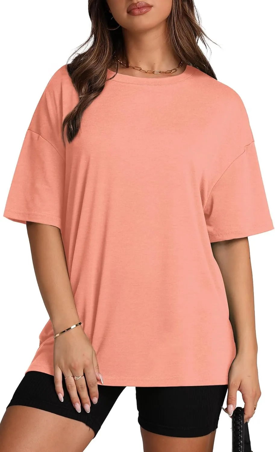 Oversized T Shirts for Women Summer Crewneck Short Sleeve Basic Tops Loose Fit