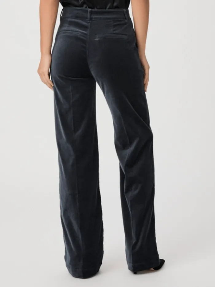 Paige SASHA Blue Velvet Wide Leg Trousers 7165J27-B849