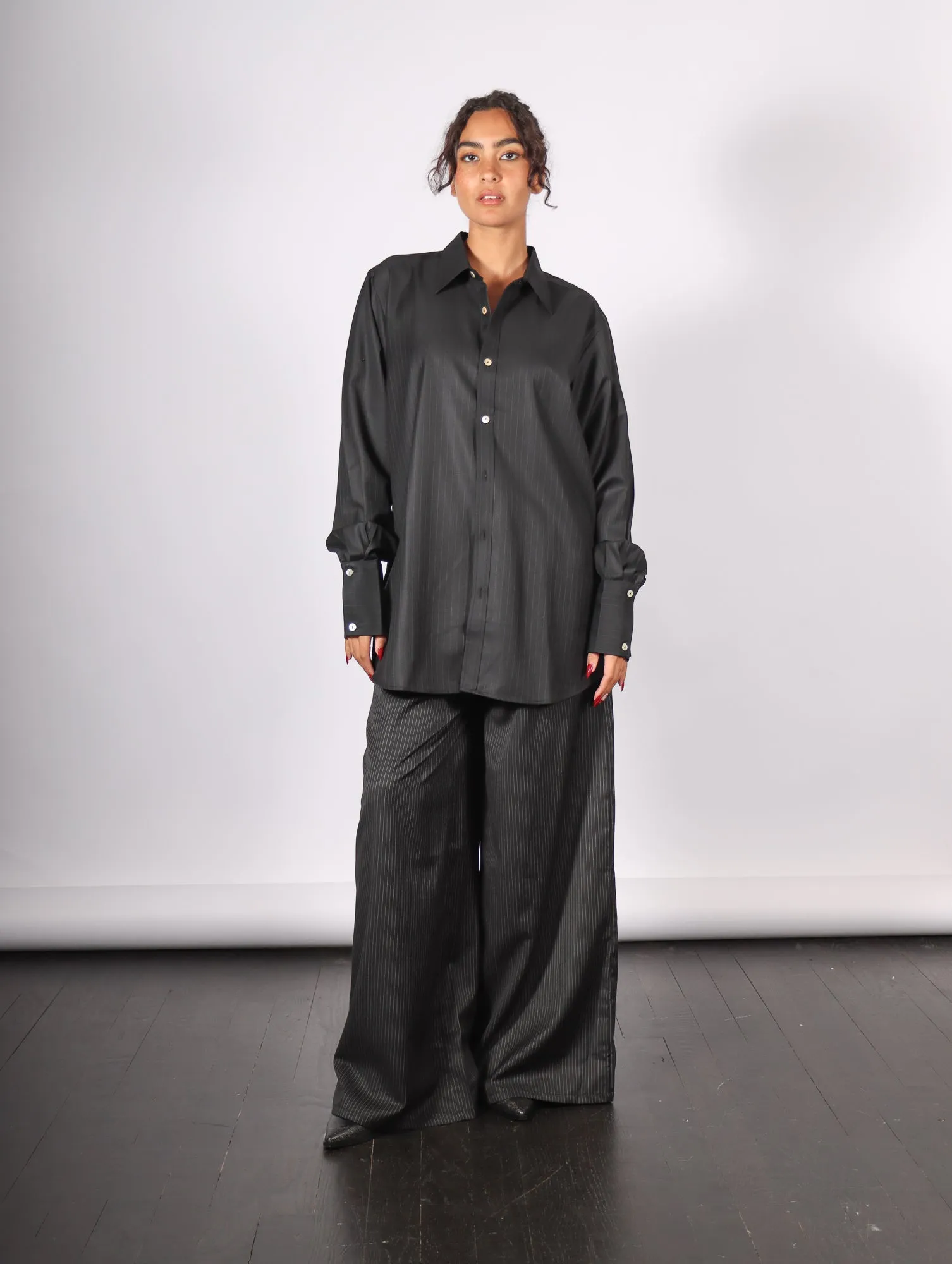Papa Shirt in Pinstripes by Shwetambari