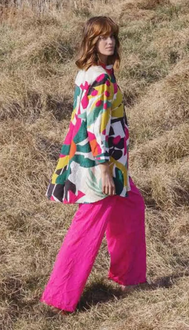 Pink/Black Crinkle Trousers - Noen