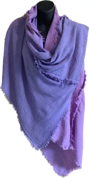 Plum   raspberry ombre cotton meditation shawl