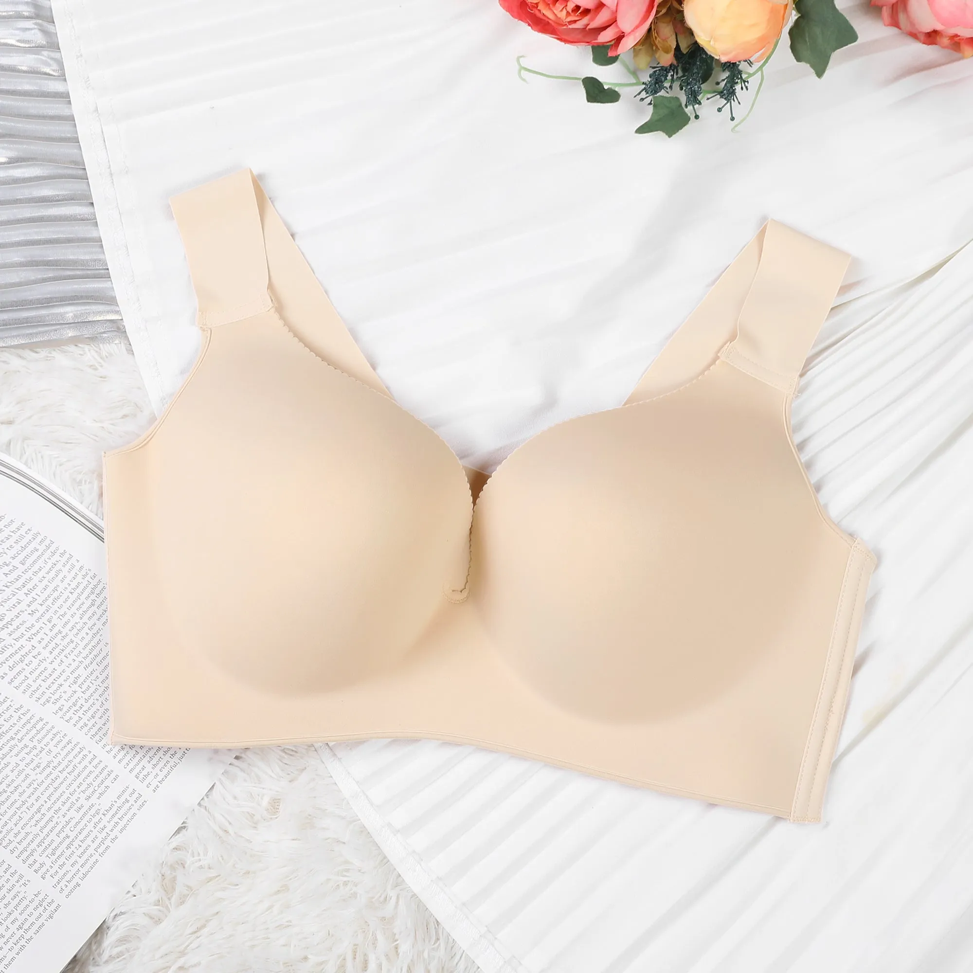 Plus Size Bras for Women Full Figure Camisole Seamless Original Wirefree Support Bra