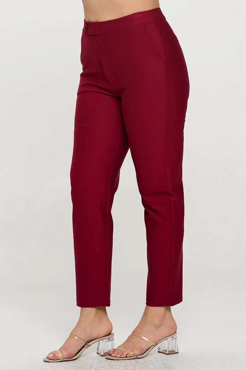 Plus Size Stretch Slim Fit Ponte Pants