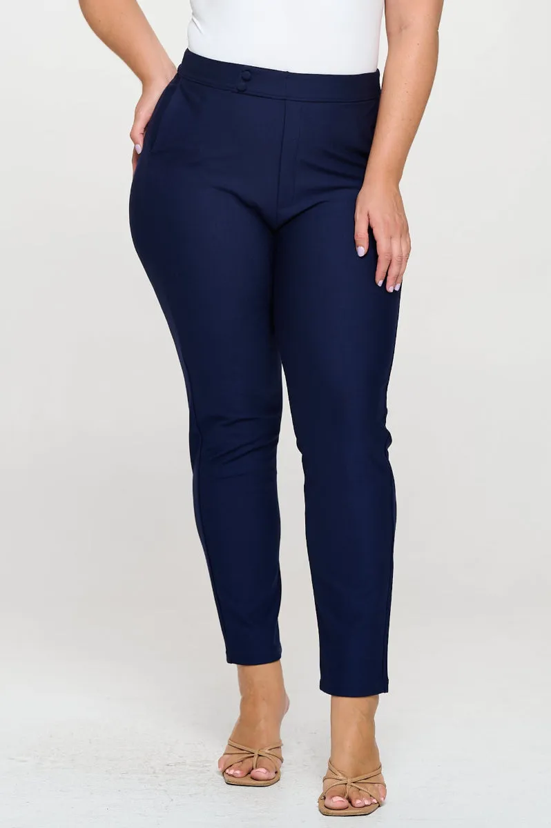 Plus Size Stretch Slim Fit Ponte Pants