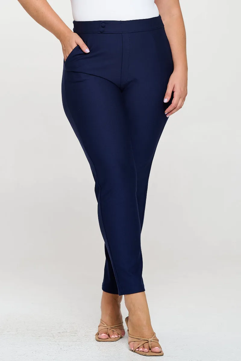 Plus Size Stretch Slim Fit Ponte Pants