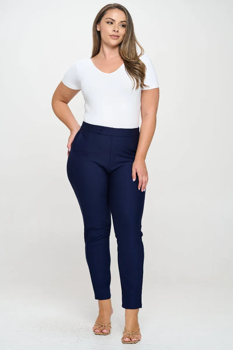 Plus Size Stretch Slim Fit Ponte Pants