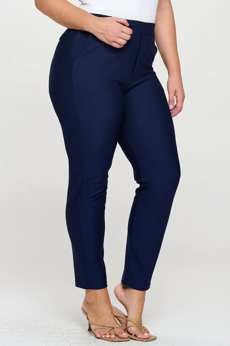 Plus Size Stretch Slim Fit Ponte Pants