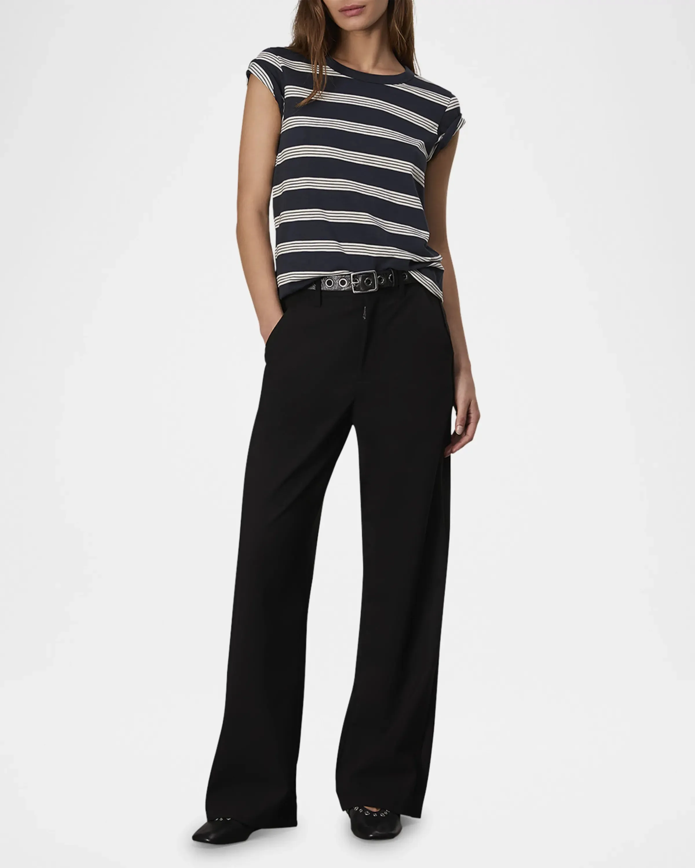 RAG & BONE THE SLUB STRIPE TEE