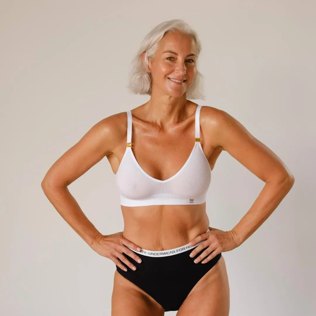 Recycled Wireless Bra A-D - White