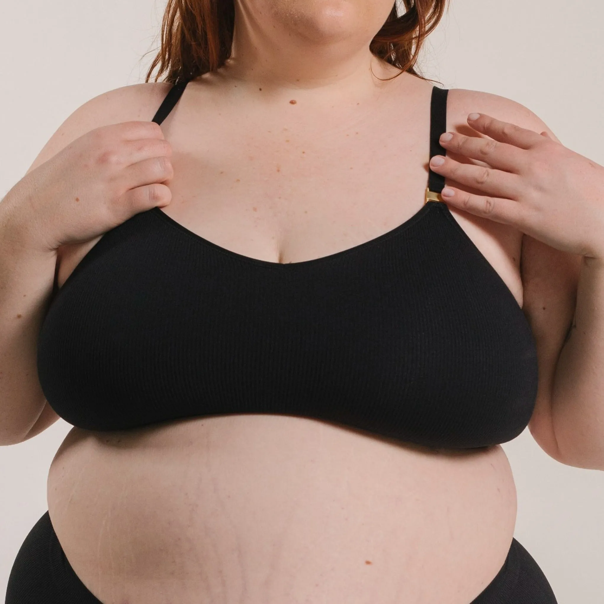 Recycled Wireless Bra H  - Black