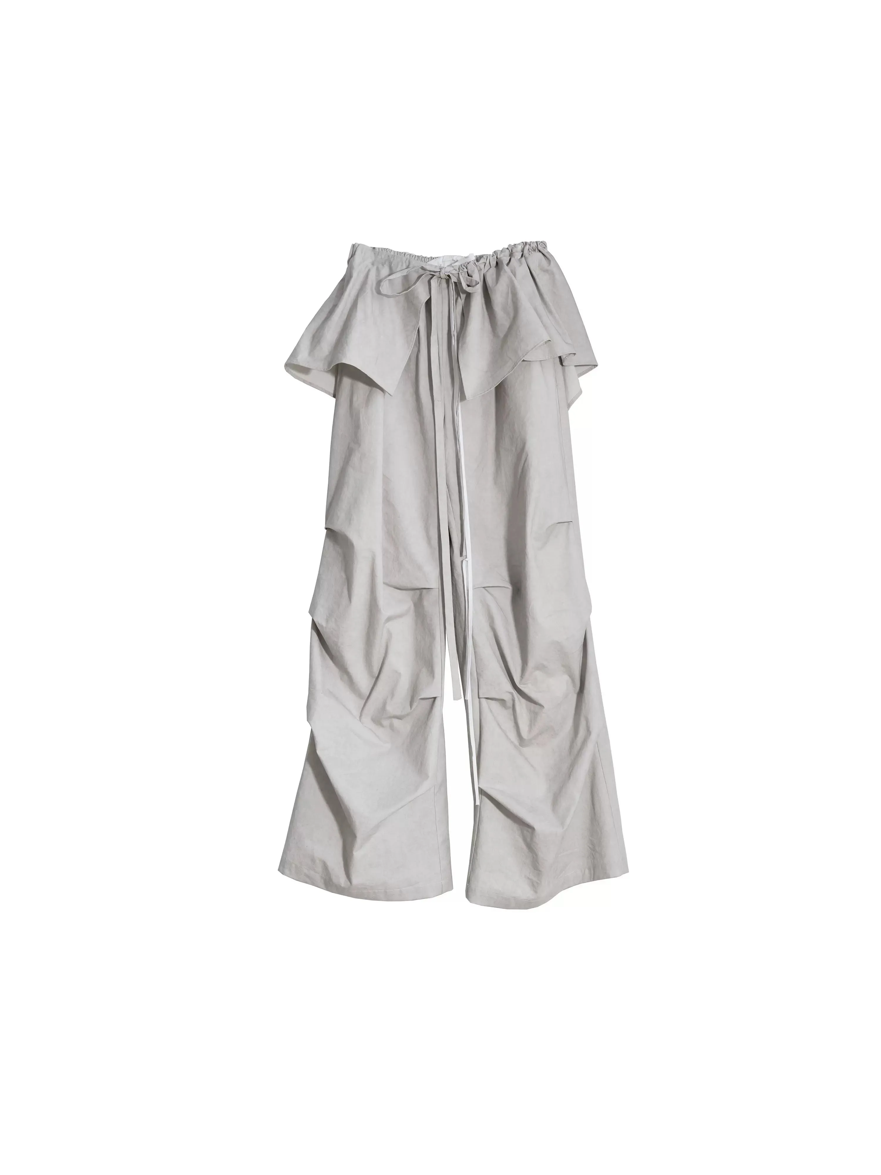 Relaxed Wash Detachable Lotus Skirt Casual Pants