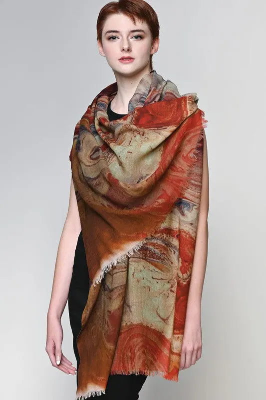 Sevya Handmade, Fine Wool Pashmina Shawl/Scarf in copper silver