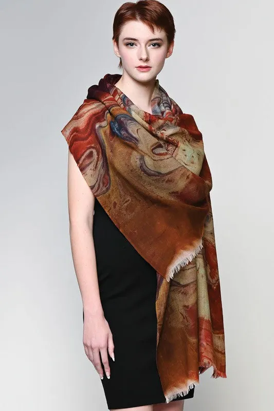 Sevya Handmade, Fine Wool Pashmina Shawl/Scarf in copper silver
