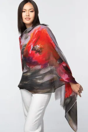 Sevya Handmade, Fine Wool Pashmina Shawl/Scarf in ruby onyx
