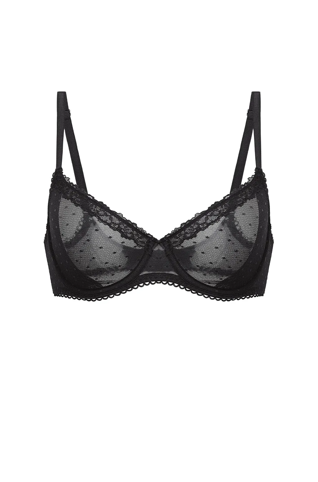 Sheer Mesh Lace Demi Bra