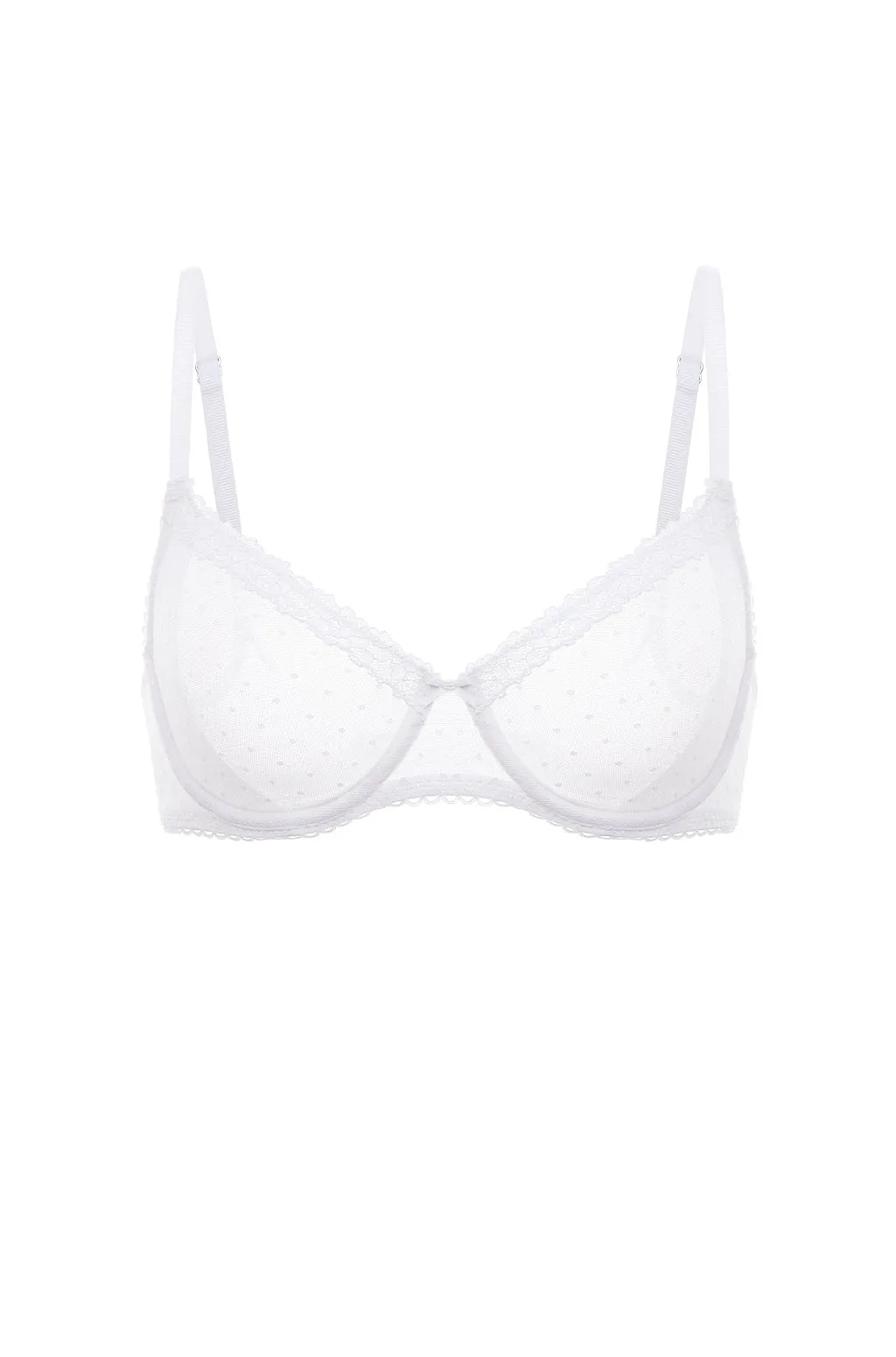 Sheer Mesh Lace Demi Bra
