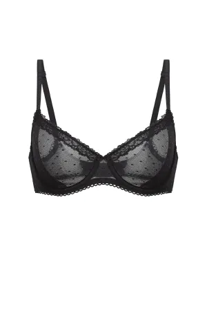 Sheer Mesh Lace Demi Bra