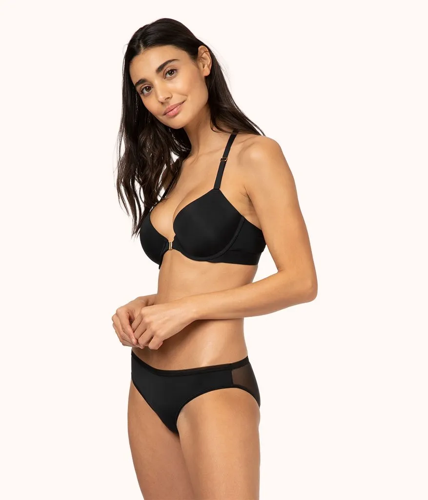 The Front Close T-Shirt Bra: Jet Black