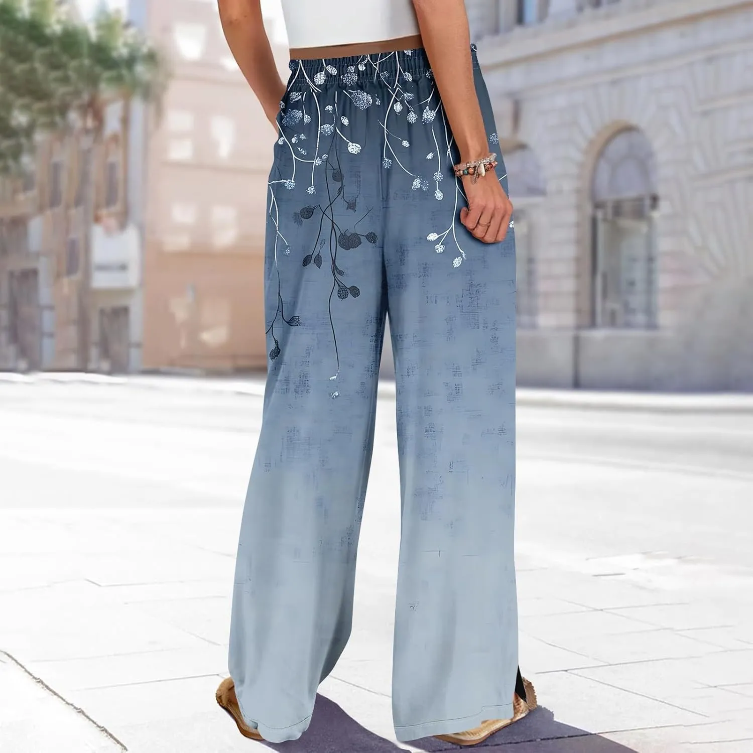 Travel Pants Women Relaxed Fit Baggy 2025 Casual Dressy Palazzo High Waist Trendy Trousers
