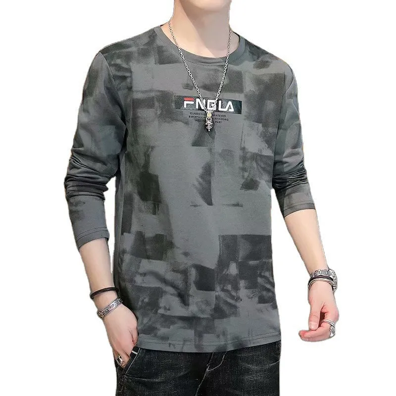 Trendy INS Creative Graffiti Tops Loose All-Matching Long Sleeved T-Shirt Matching T-Shirt
